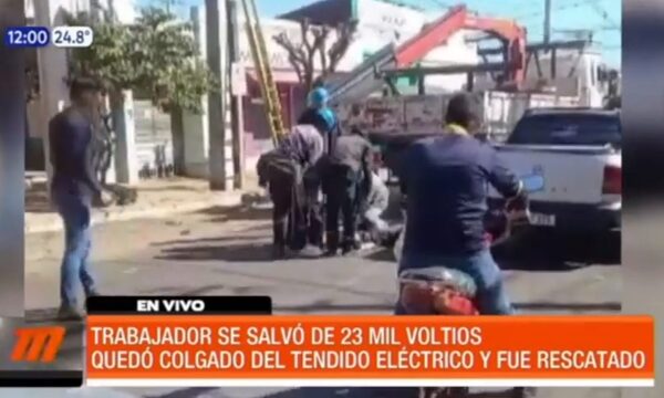 Trabajador se salvó de 23 mil voltios | Telefuturo
