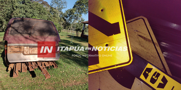 SE ROBABAN CARTELES DE USO VIAL EN ENCARNACIÓN Y TERMINARON TRAS LAS REJAS - Itapúa Noticias