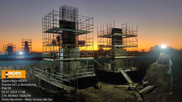 Puente de la Bioceánica roza el 25% de avance