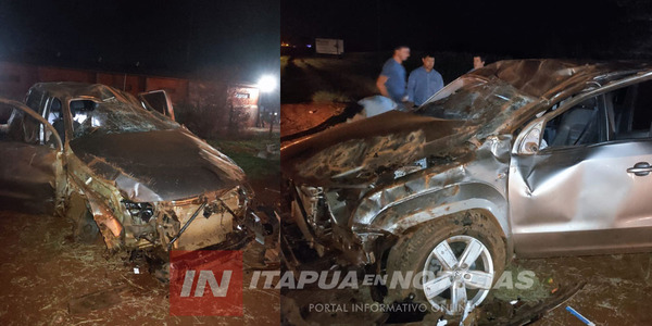 VUELCO DE UN VEHÍCULO Y DAÑOS MATERIALES EN PIRAPÓ - Itapúa Noticias
