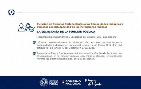 Inclusión de Personas Pertenecientes a las Comunidades Indígenas y Personas con Discapacidad en las Instituciones Públicas