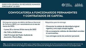 Circular de la Dirección de General de Recursos Humanos de la CSJ