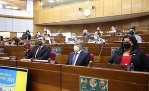 Autoridades judiciales en acto de informe anual de gestión del MNP