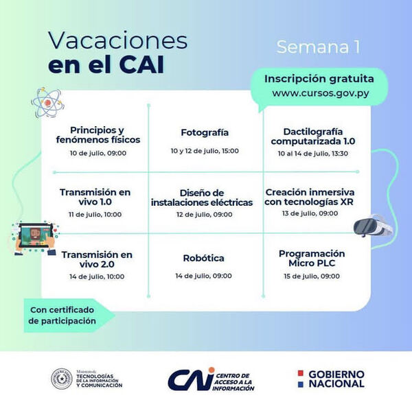 Vacaciones de invierno: Mitic habilita nuevos cursos de aprendizaje para niños y niñas - .::Agencia IP::.