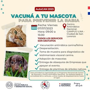 Jornada de vacunación antirrábica gratuita para canes y felinos en San Lorenzo - .::Agencia IP::.