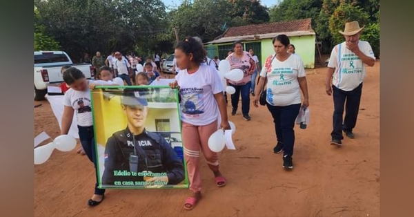 Marcha pacífica en Arroyito por los 9 años del secuestro del suboficial Edelio Morínigo