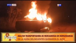 Piratas del asfalto asaltaron dos transportadoras y quemaron un vehículo - Noticias Paraguay