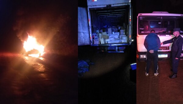 Asaltan camiones que transportaban mercaderías y queman vehículo - Noticiero Paraguay