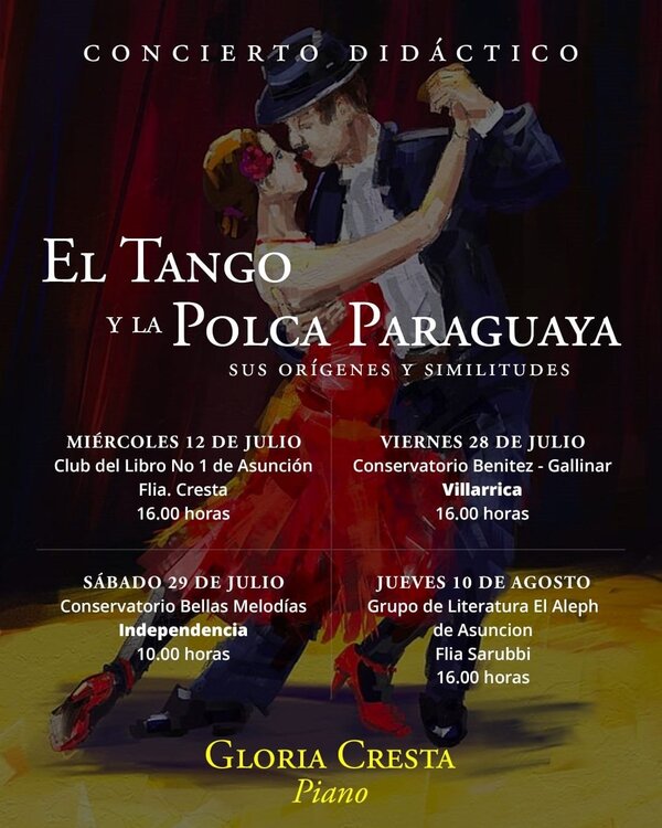 Gloria Cresta presenta nuevo ciclo de concierto didáctico “El Tango y la Polca Paraguaya”