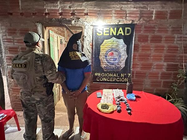 SENAD detiene a un hombre con droga en Concepción