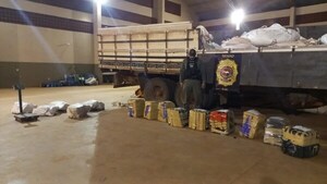 Incautan casi 400 kilos de marihuana oculta entre bolsas de abono
