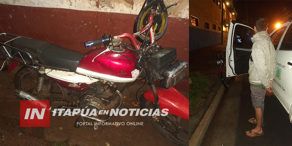 JOVEN FUE CAPTURADO MIENTRAS HURTABA UNA MOTOCICLETA EN ENCARNACIÓN - Itapúa Noticias