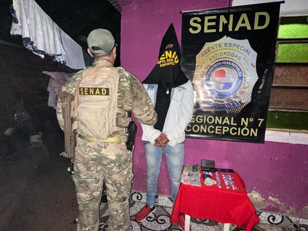 Detienen a presunto vendedor de cocaína en Concepción