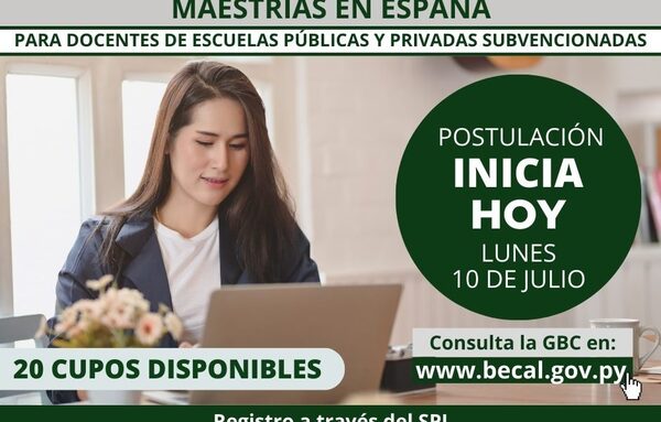 BECAL habilita desde hoy postulación a 20 becas de Maestrías en España