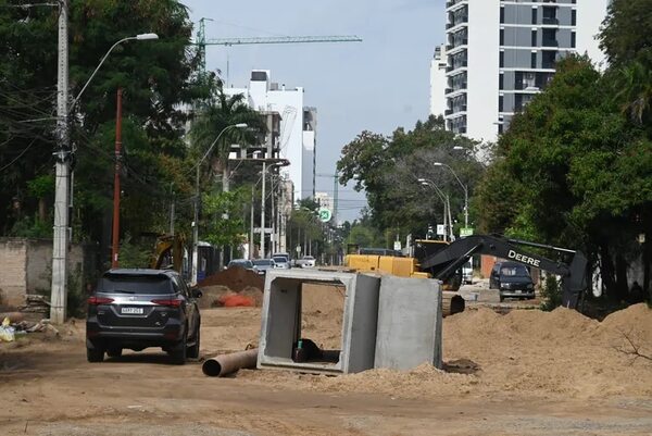 Molas López: peligro en las obras de desagüe pluvial - Nacionales - ABC Color