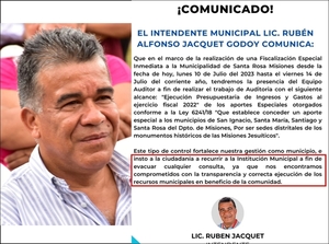 Santa Rosa:»si la ciudadanía quiere información que vaya hasta el Municipio», la estrategia de trasparencia de Rubén Jacquet