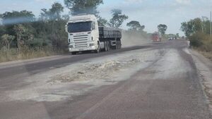 MOPC abandona bacheo de la ruta Concepción- Vallemí