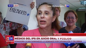 Médico del IPS se enfrenta a juicio por supuesta difamación a la senadora Samaniego - Noticias Paraguay