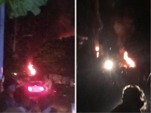 (VIDEO) Un rodado se incendia en las inmediaciones del Botánico