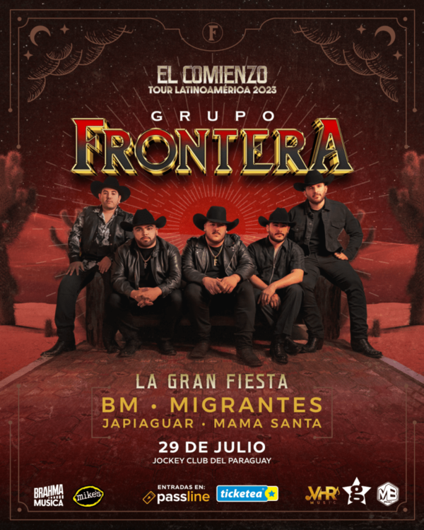 Desde México el grupo Frontera se presentará el 29 de julio en el Jockey Club