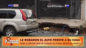 No podía meter su auto en su garage por obras de desagüe y se lo robaron - Noticias Paraguay