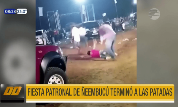 Fiesta patronal terminó a las patadas en General Díaz | Telefuturo