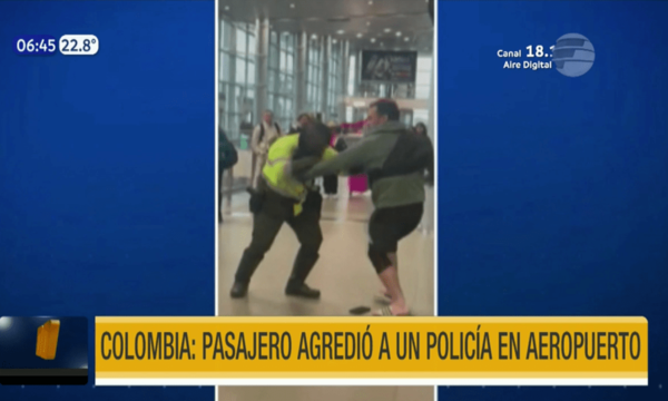 Colombia: Pasajero agredió a un policía en aeropuerto | Telefuturo