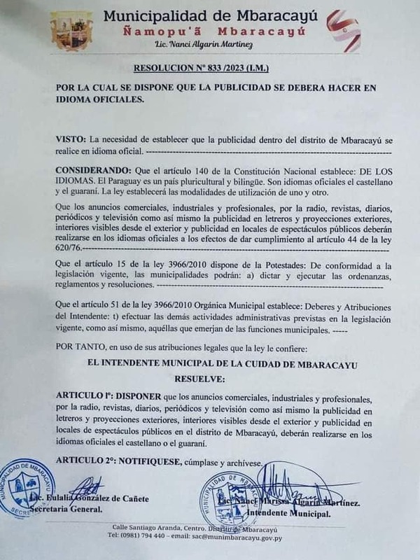 EXCELENTE IMPOSICIÓN DE LA MUNI DE MBARACAYÚ - La Voz del Norte
