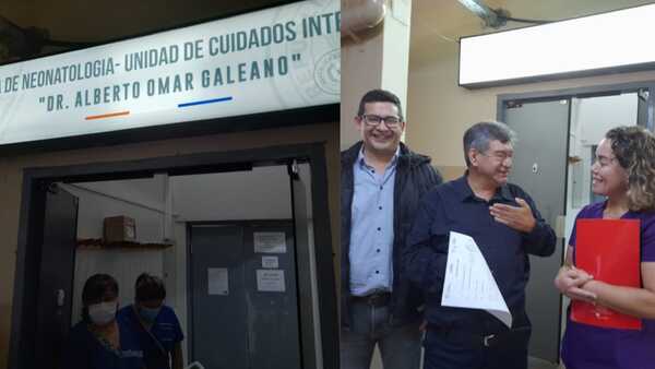 Denominan sector de neonatología del HRE: "Dr. Alberto Omar Galeano"