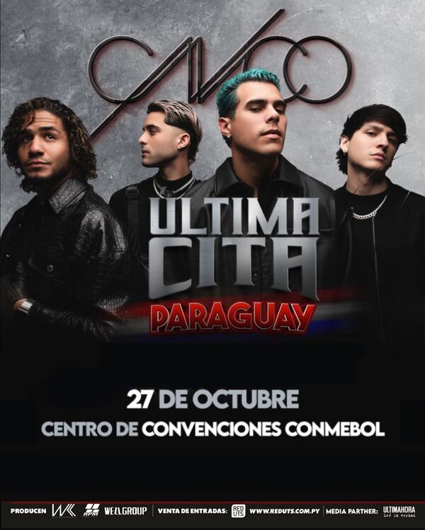 Confirman reprogramación del show en Paraguay de CNCO