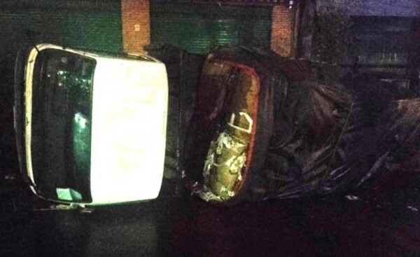 Choque múltiple y vuelco en el microcentro de CDE
