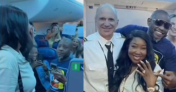 La Nación / ¡Amor en el aire! Propuesta de matrimonio en un insólito lugar del avión