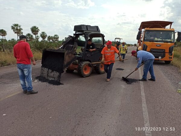 REINICIAN BACHEO DE LA RUTA CONCEPCIÓN-VALLEMÍ - La Voz del Norte
