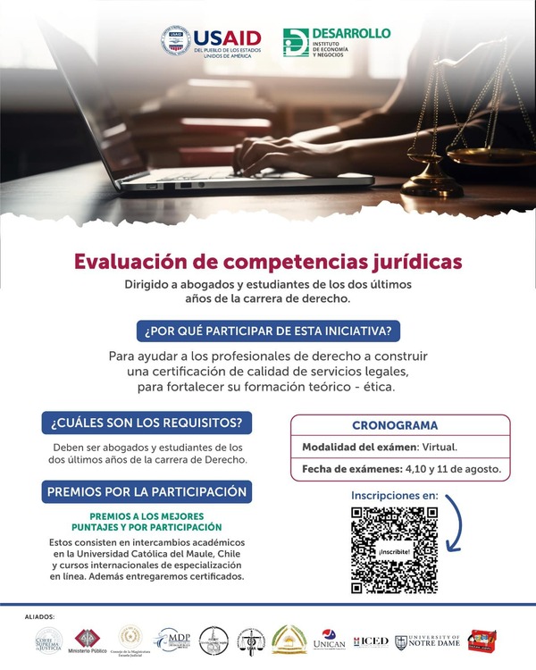Invitan a abogados y estudiantes a participar de evaluaciones sobre la calidad de servicios legales en Paraguay - .::Agencia IP::.