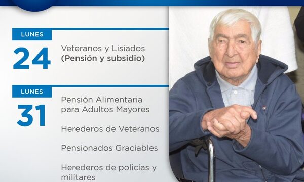 Veteranos del Chaco cobrarán el 24 y los adultos mayores el 31