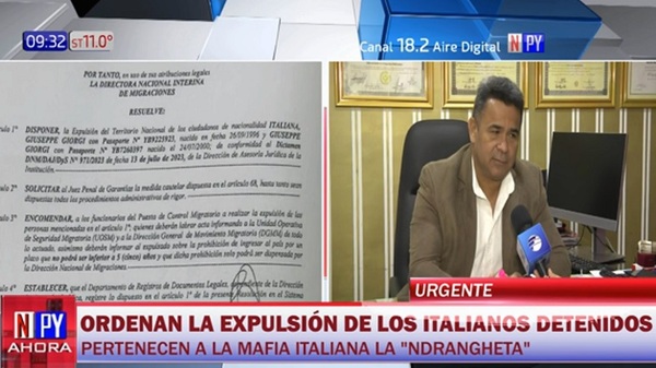 Ordenan expulsión de presuntos mafiosos italianos detenidos - Noticias Paraguay