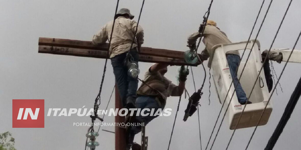 MÁS DE 300 RECLAMOS POR CORTES DE ENERGÍA ELÉCTRICA TRAS TEMPORAL EN ITAPÚA - Itapúa Noticias