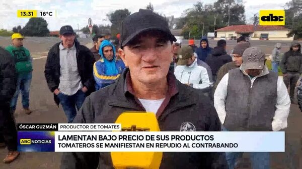 Video: tomateros se manifiestan en repudio al contrabando - ABC Noticias - ABC Color