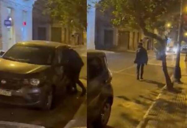 (VIDEO) Graban a un ladrón que rompió el vidrio de un auto