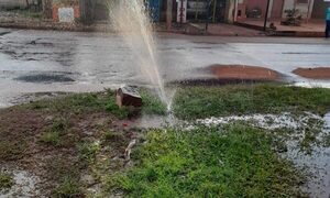 Caño roto desde el viernes en Franco