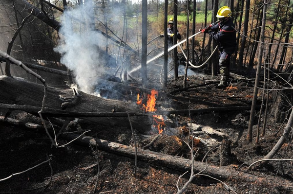 Dos bomberos mueren en incendios forestales en Canadá