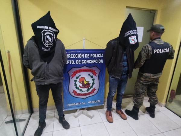 Tras asalto caen dos presuntos delincuentes en Horqueta