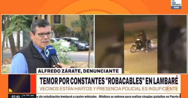 La Nación / Vecinos de Lambaré están atemorizados por el asedio de “robacables”