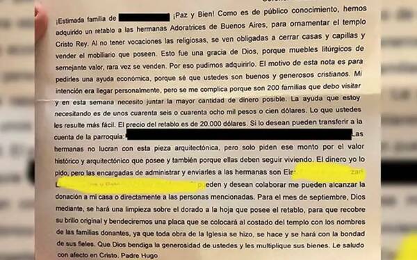 ¡Che Dios!: Cura pecheó al rollo 150 millones para comprar un mueble usado a un convento