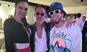 El reggaetonero Anuel y su foto con Nadia y Marc Anthony