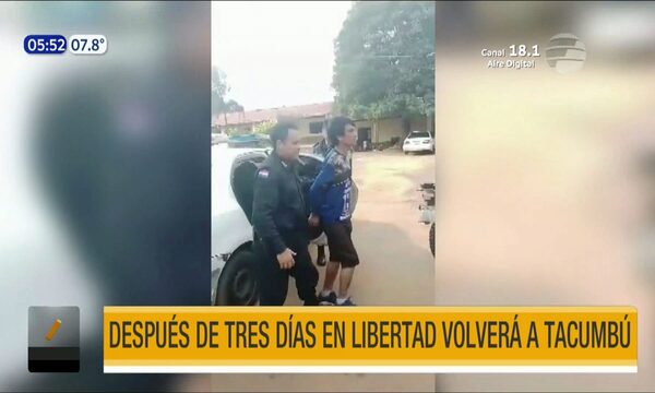 Después de tres días en libertad volverá a Tacumbú | Telefuturo