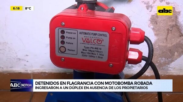 Video: Detenidos en flagrancia con motobomba robada - ABC Noticias - ABC Color