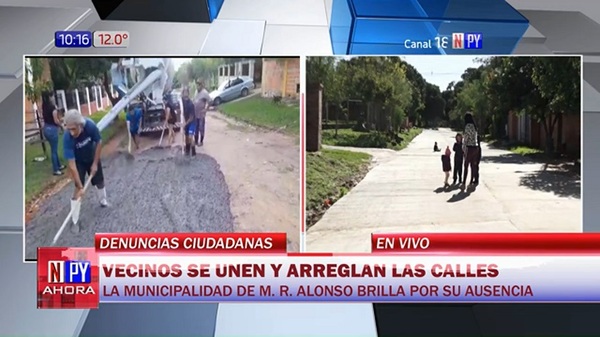 Hartos de la desidia, vecinos de Mariano se unen para pavimentar calles - Noticias Paraguay