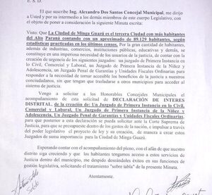 Buscan instalar juzgados y unidades fiscales en Minga Guazú
