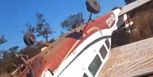 Avioneta con 324 kg de cocaína (presumen que iba a Paraguay) capotó en Chaco argentino